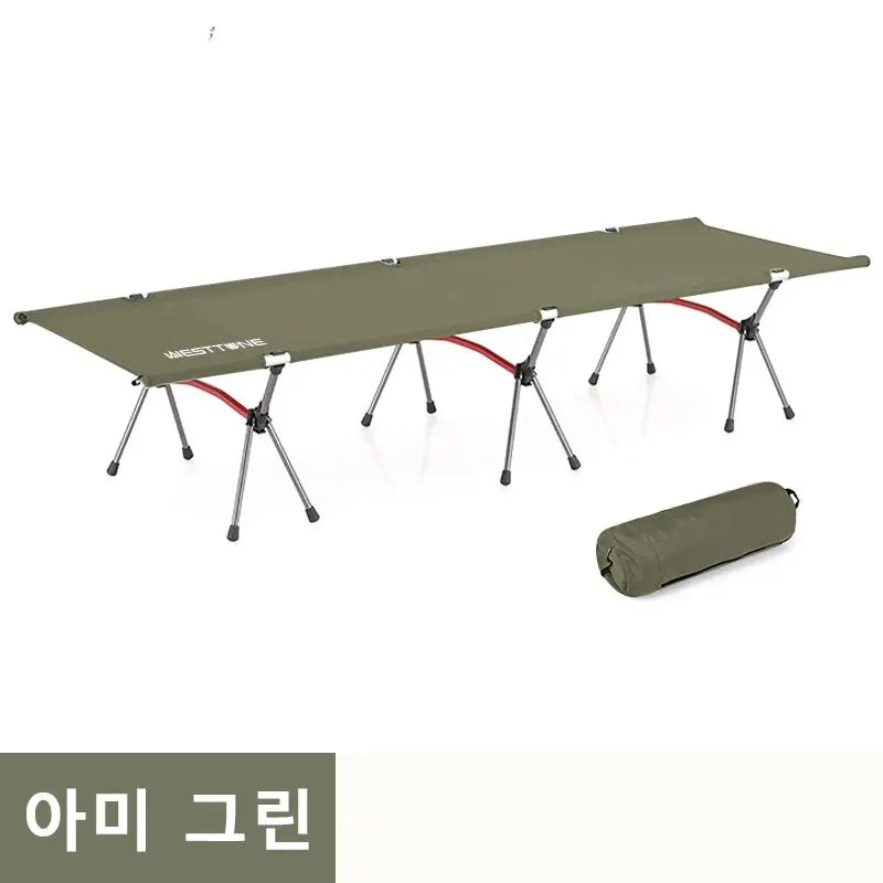 WESTTUNE Portable Folding Camping Cot – Ultralight Aluminum Sleeping Bed for Outdoor Travel